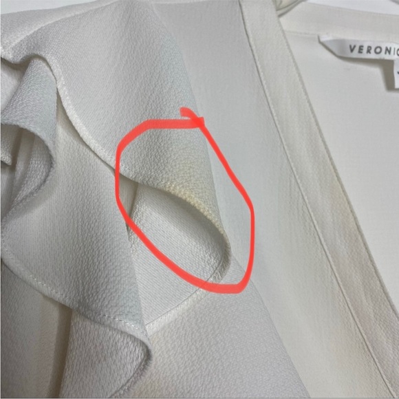 Veronica Beard Ruffle Shoulder Top Button Down 6 White - Picture 7 of 12